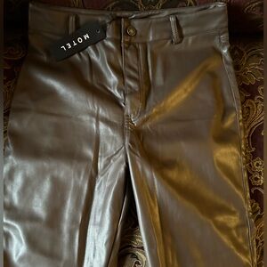 brown leather pants